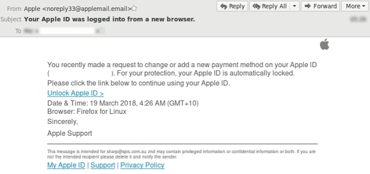 Apple Scam Email