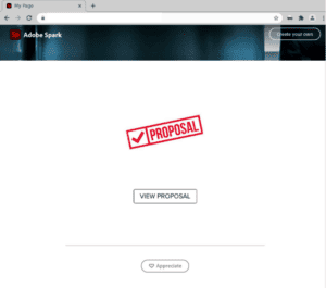 Fake Adobe Spark branded web page